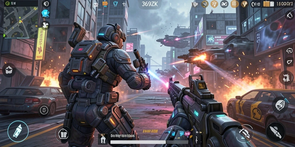 Tangkapan layar dari gameplay menegangkan dalam 369ZK penuh aksi.