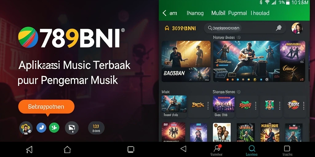 Screenshot gameplay menunjukkan pengguna menikmati musik dengan aplikasi 789BNI.