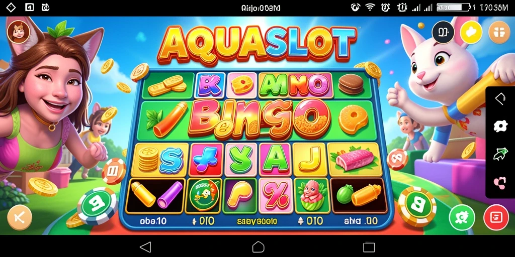 Tampilan gameplay AQUASLOT yang seru dan interaktif dalam permainan Bingo.