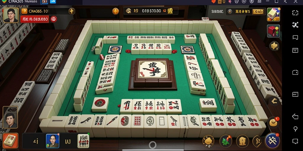Tangkapan layar gameplay CINA365 menampilkan serunya bermain Mahjong.