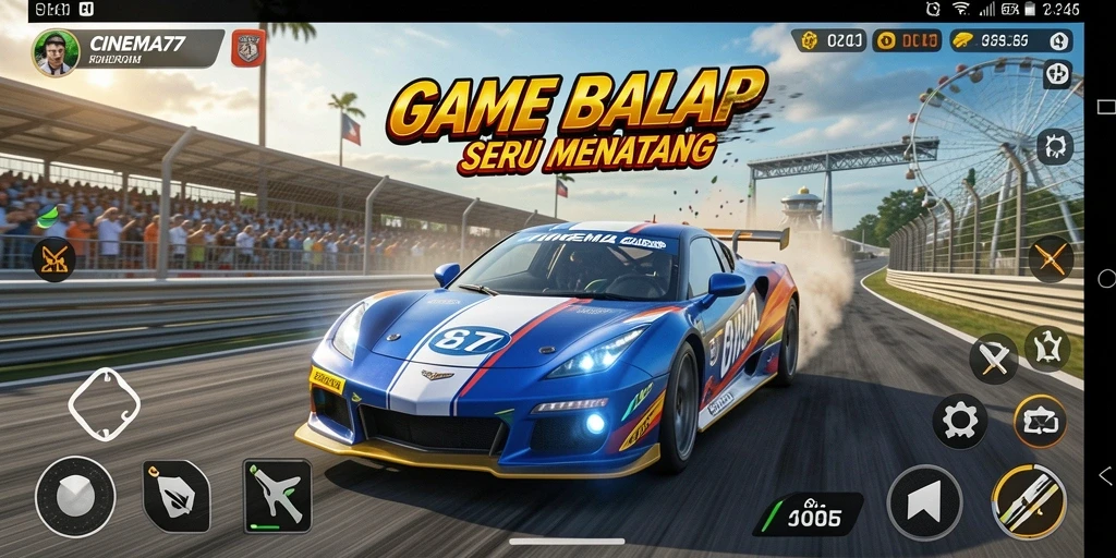Gameplay balap seru di CINEMA77 dengan kendaraan mengesankan.
