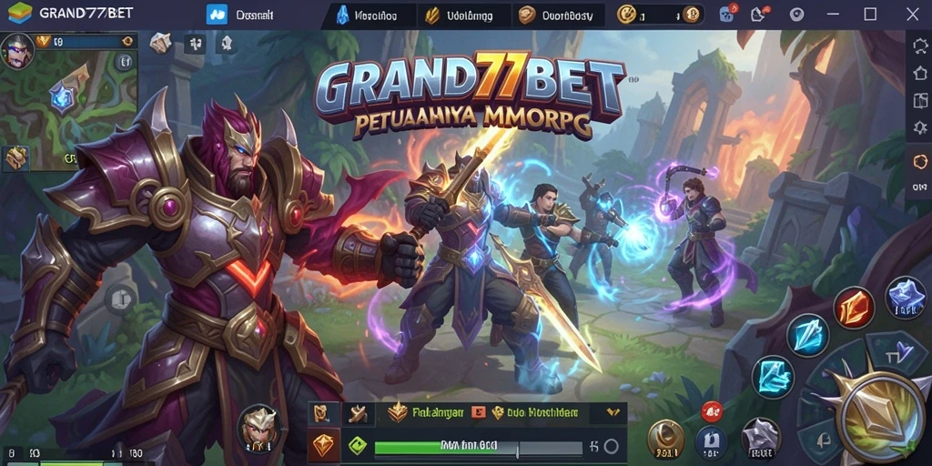 Tampilan gameplay epik dari GRAND77BET dalam dunia MMORPG.