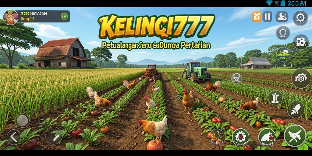 Tampilan menarik dari gameplay KELINCI777 saat bertani dengan hewan dan tanaman.