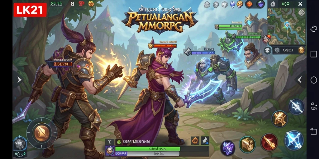 Tampilan gameplay epik dalam dunia fantasi yang menakjubkan.