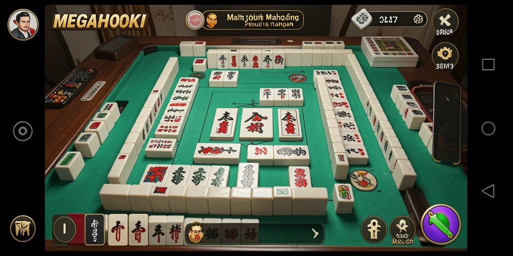 Screenshot gameplay MEGAHOKI menampilkan tantangan Mahjong yang mendebarkan.