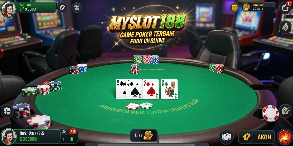 Tampilan gameplay poker yang mendebarkan di MYSLOT188.