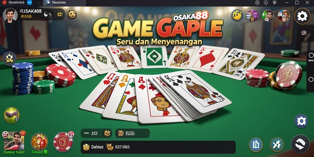 Gameplay seru di aplikasi OSAKA88 dengan kartu Gaple.