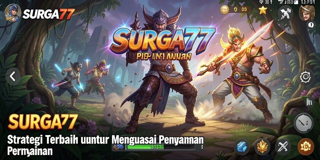 Screenshot utama SURGA77 menunjukkan momen mendebarkan dalam permainan strategi.