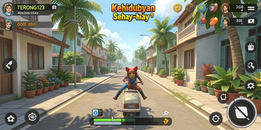 Screenshot gameplay TERONG123 menampilkan interaksi karakter dan lingkungan.