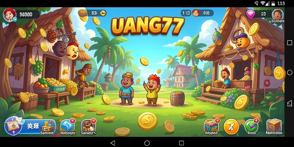 Screenshot menampilkan gameplay piknik santai dalam UANG77.
